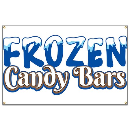 Signmission Frozen Candy Bars Banner Concession Stand Food Truck Single Sided B-120 Frozen Candy Bars19